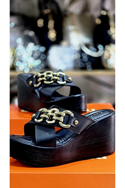 trendnisa شبشب نسائي بحزام متقاطع بإبزيم سلسلة