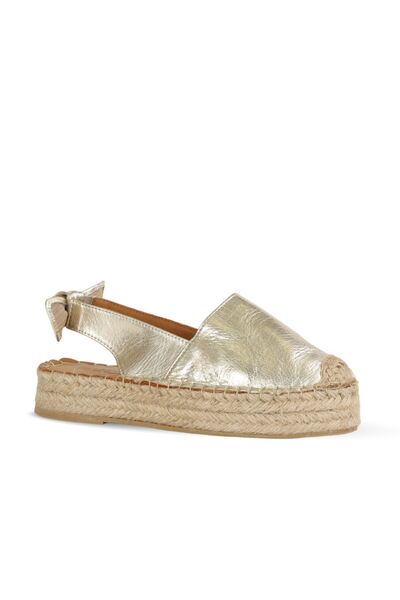 Bueno Shoes Gold Leather Women's Espadrille Sandals 14Ws72100