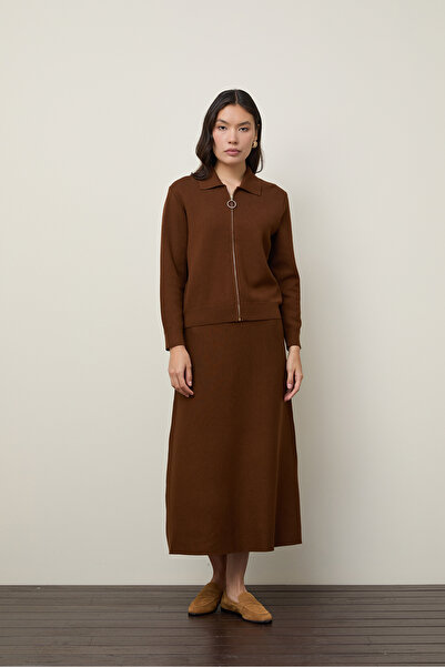 Serianno Organik Pamuk Karışımlı Fermuarlı Hırka