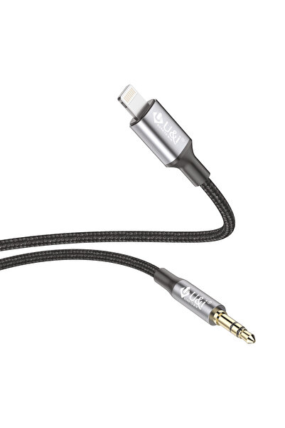 U & I Born To Win كابل AUX من Lightning إلى مقبس 3.5 مم، 1 متر، مقاوم للحرارة...