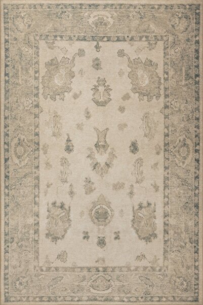 ARTLOOP Relic Bej Vintage Dokulu Klasik Desenli Dokuma Tabanlı Şönil Halı AL 514