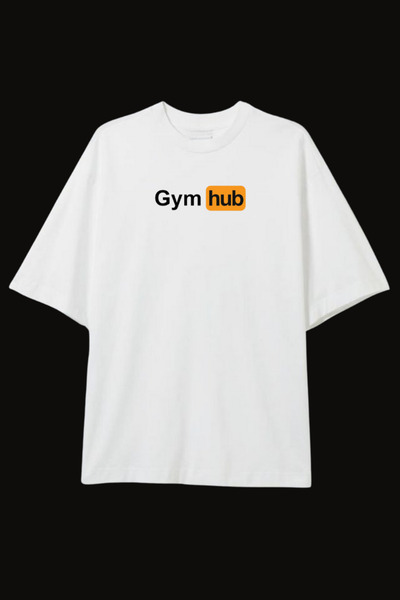 Dupe Design Gym Hub Printed White Oversize T-Shirt
