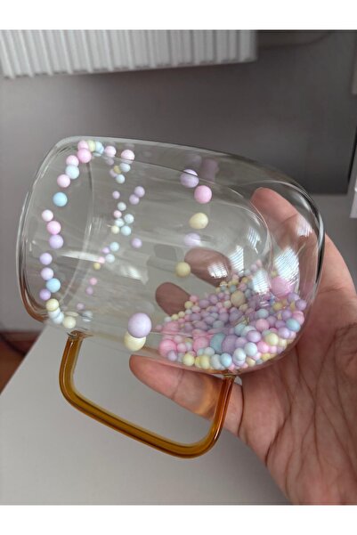 SEVEN7 Renkli toplu çift çidarlı kulpları renkli oval bardak