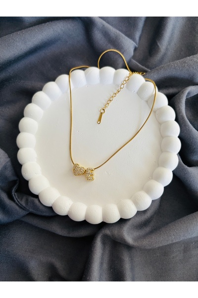 Home Kadın Harf Kolye – Kalpli Zirkon Taşlı E Harf Kolye (Altın & Gümüş Renk ...