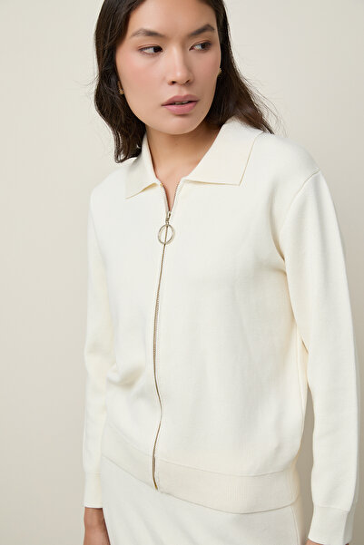 Serianno Organik Pamuk Karışımlı Fermuarlı Hırka