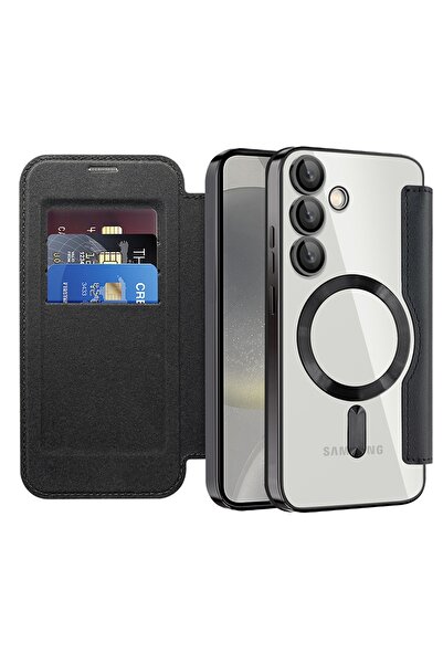 Techsuit Husă pentru Samsung Galaxy S24 Plus - SmartMag Book Case - Neagră