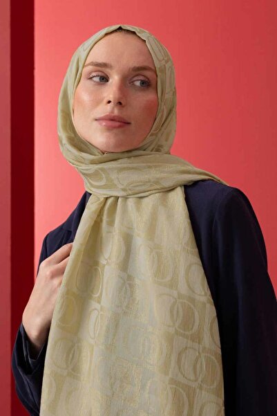 Imannoor Dama Desen Naia Pamuk Şal Altın