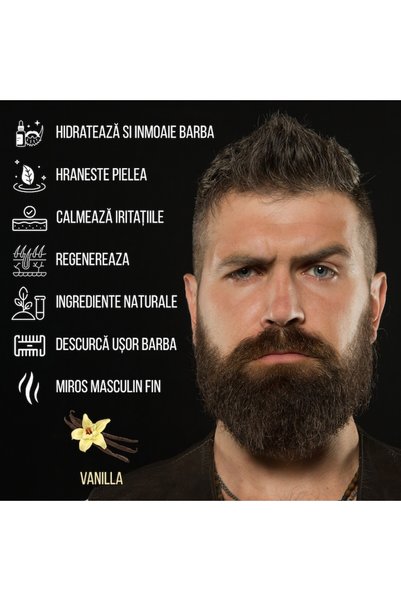 The Beard Brave - Ulei hidratant pentru barbă și față, parfum de vanilie, ingrediente, 30 ml