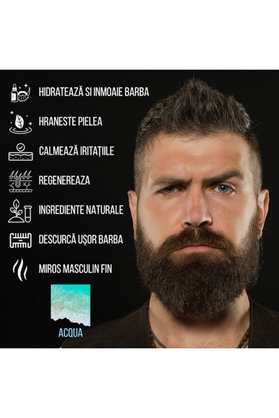 The Beard Brave Ulei de Barba, Hidratant, Miros Acqua, Ingrediente Naturale, Anti Descuamare, The Beard Brave, 30 ml
