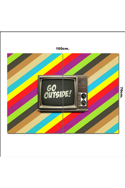 Bedeko Ahşap Tablo Tüplü Eski Televizyon 70*100cm