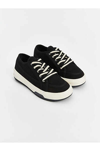 LC Waikiki Once Black Lace-Up Women's Sneakers
