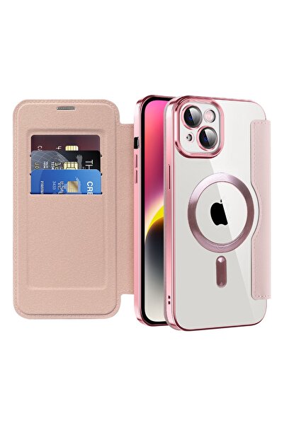 Techsuit Husă pentru iPhone 14 Plus - SmartMag Book Case - Roz