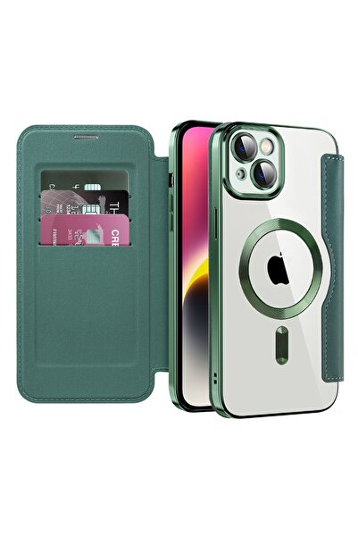 Techsuit Husă pentru iPhone 14 Plus - SmartMag Book Case - Verde