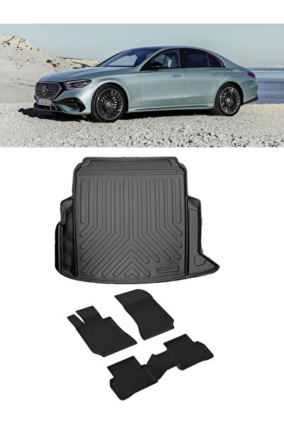Sahler Mercedes E Seri W214 2023 ve Sonrası 4.5D Paspas 3D Rizline Bagaj Havu...