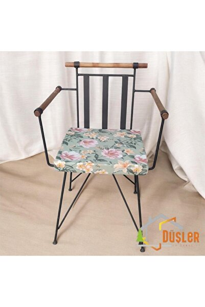 DÜŞLER EV TEKSTİLİ 40x40 Cvetni dezen Mint zelena satenska stolica sa patentn...