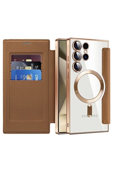Techsuit Husă pentru Samsung Galaxy S24 Ultra - SmartMag Book Case - Maro
