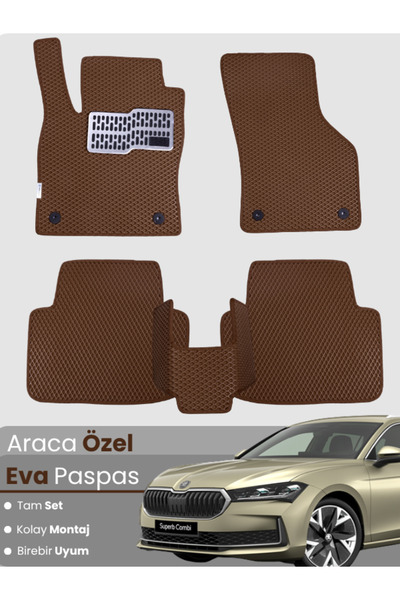 Genel Markalar Skoda Super B (2024-2025) Uyumlu EVA Paspas Tam Set–Araca Özel...
