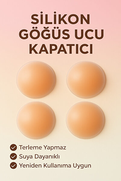 SYN AKSESUAR Silikon Göğüs Pedi, Göğüs Ucu Kapatıcı- Ten Rengi Göğüs Ped 1 ADET