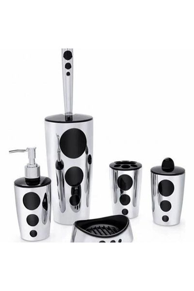 SepetBudur Punto 5 Piece Bathroom Set Chrome Royaleks-F326