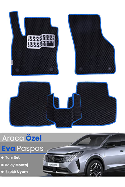 stiloto مجموعة كاملة من سجادة EVA المتوافقة مع بيجو 3008 Hybrid (2024-2025) -...