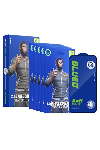 BLUEO Folie pentru iPhone 15 Pro Max (set de 5) - Sticlă Full Cover HD 2.5D S...