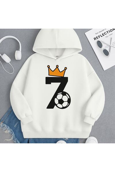 CLASSY.MODA Cristiano Ronaldo CR7 Crown Design με κουκούλα με 3 κλωστές με τσ...