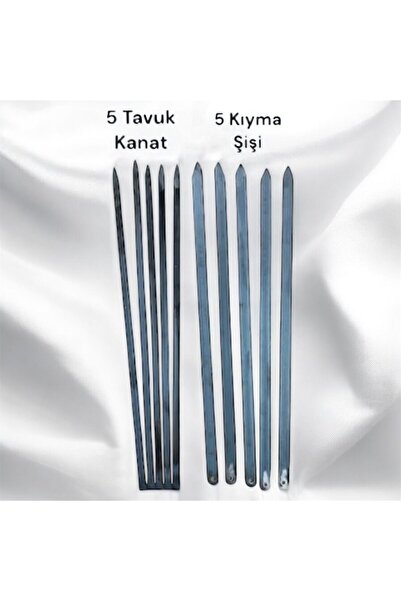 YILMAZNARGİLE Adana Kebap Kıyma Şişi 5 Adet 60 Cm Silme Sac-Tavuk Kanat Şişi ...