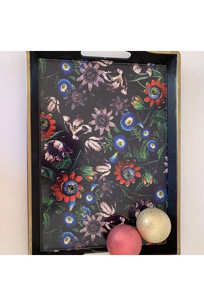 SepetBudur Elif Patterned Tray with Handles Royaleks-İsr-5720