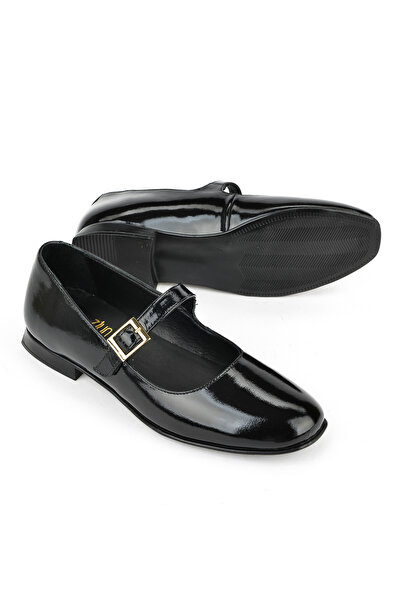 Ziya , Women's Genuine Leather Ballerinas 1531050Z25100780K2 Black