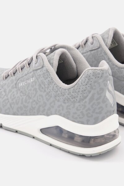 SKECHERS Women Lace Up Running Shoes, Grey