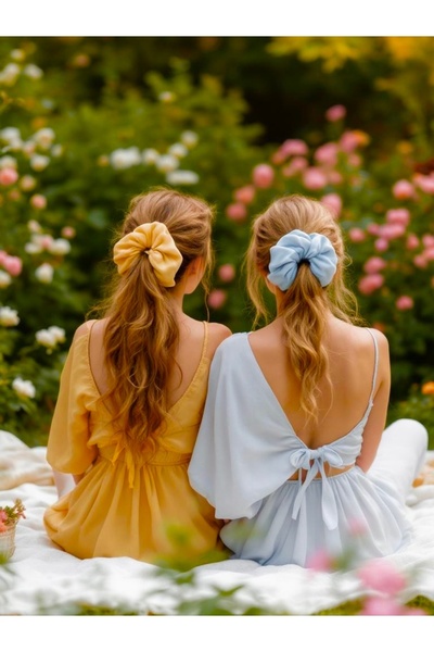 JACA XXL Scrunchie Design Fabric Buckle Set (2 Pieces)