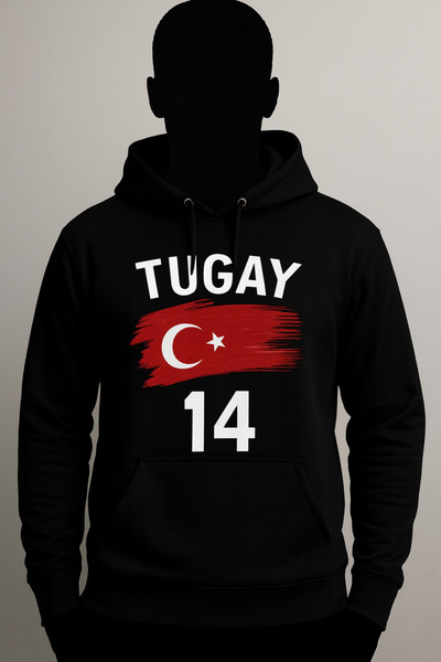 CLASSY.MODA Tugay Kerimoğlu No. 14 Turkey National Team Legend Football Player Hooded Sweatshirt Hoodie