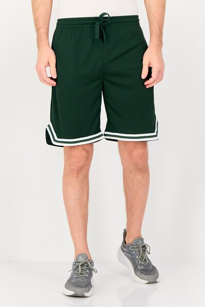 RBX Men Sportswear Fit Brand Logo Training Shorts, Army Green