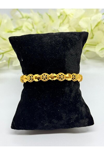 Constanza Exclusive 22 Ayar Altın Kaplama Özel Tasarım VIP Motif Kelepçe Lvd9...