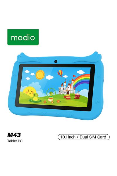 Modio M43 Kids Tablet, 10.1" HD IPS, Dual SIM, 5MP+8MP Cameras, 8000mAh Battery, Android, Owl Case