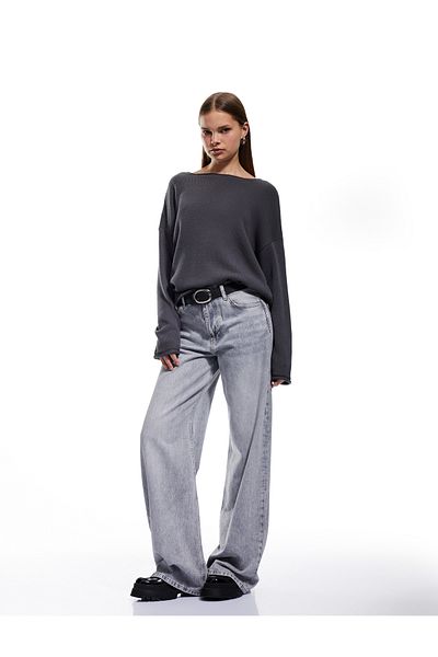 Koton Boat Neck Knitwear Long Sleeve Sweater