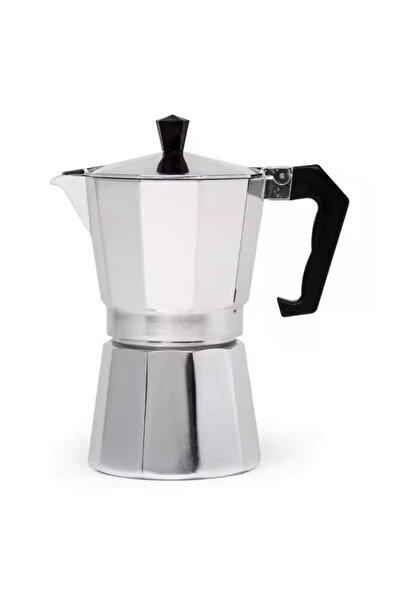 Generic Cordless Espresso Maker Aluminium Moka Pot Octagonal Moka Coffee Pot Silver 300ml