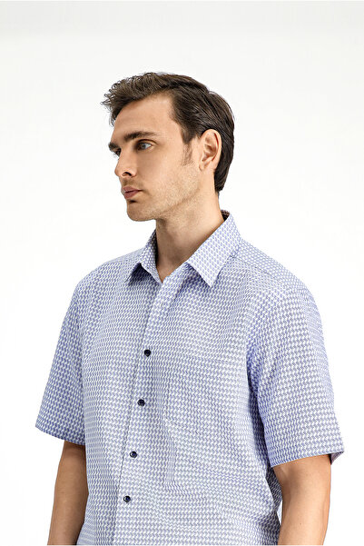 Kiğılı Βαμβακερό πουκάμισο με κοντό μανίκι κανονική εφαρμογή