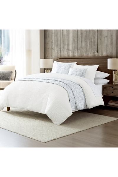Bee Home Engraved Floral Blue | 10-Piece Double Comforter Set