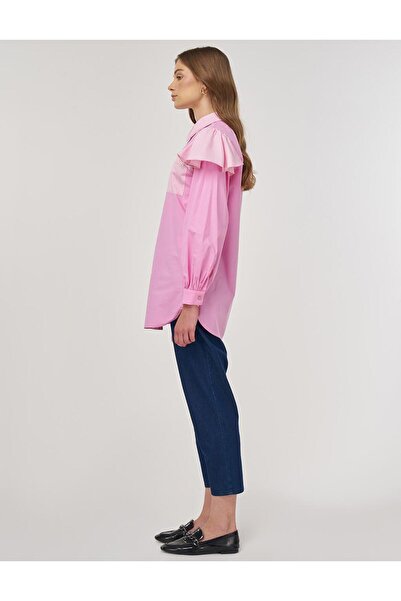 KYR Ruffle Detailed Cotton Tunic Candy Pink