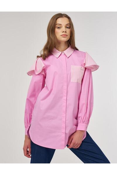 KYR Ruffle Detailed Cotton Tunic Candy Pink