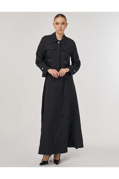 KYR Metal Buckle Skirt Suit Black