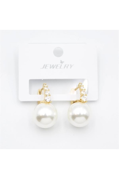 SepetBudur Jewelled Pearl Earrings - Gold