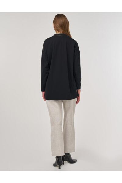 Kayra Hotfix Baskılı Penye Sweatshirt Siyah