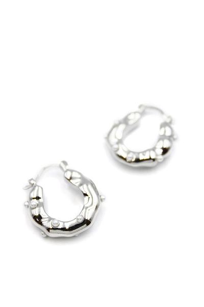 SepetBudur Pearl Hoop Earrings - Silver