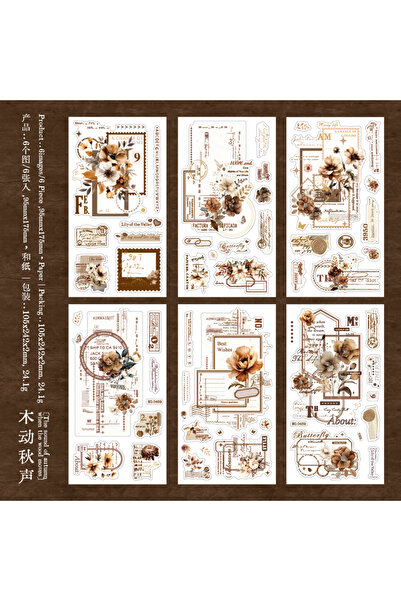 Choice1 مجلة GO 6 قطع ملصقات زهور مزخرفة على شكل نبات طازج وزهور مجمعة وملصقا...