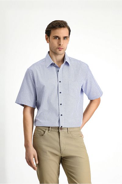 Kiğılı Short Sleeve Regular Fit Patterned Cotton Shirt