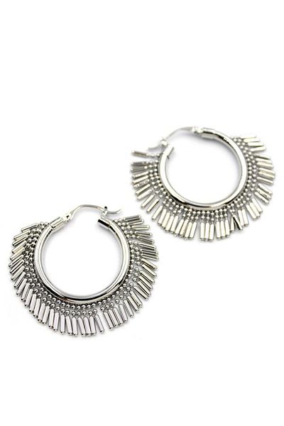 SepetBudur Hanging Hoop Earrings - Silver