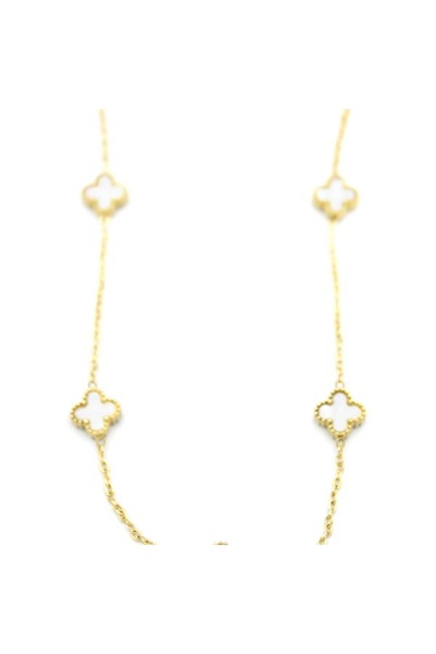 SepetBudur Vc Clover Necklace - White