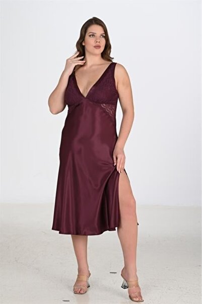 AHU 2-Piece Plum Dressing Gown Set Big Size 6223